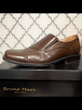 Bruno Marc Brown Slip-On Leather Loafers for Men